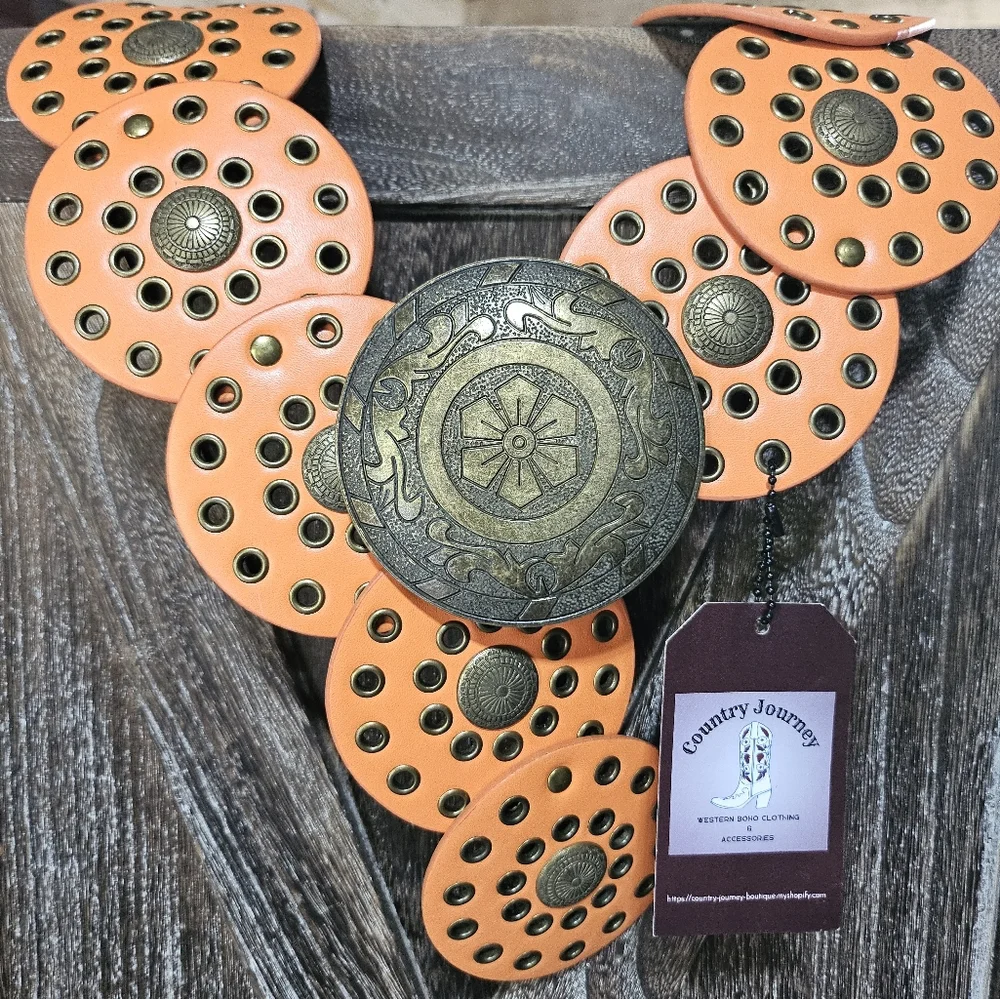 NWT Orange and Gold Disk Belt